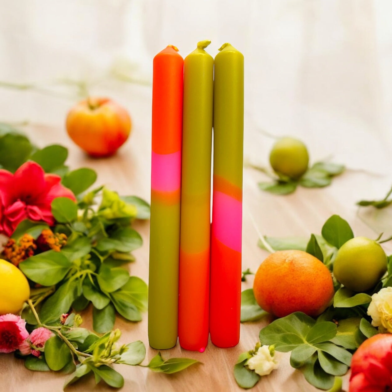 The Colour Emporium Seventies Heaven Dip Dye Candle Trio
