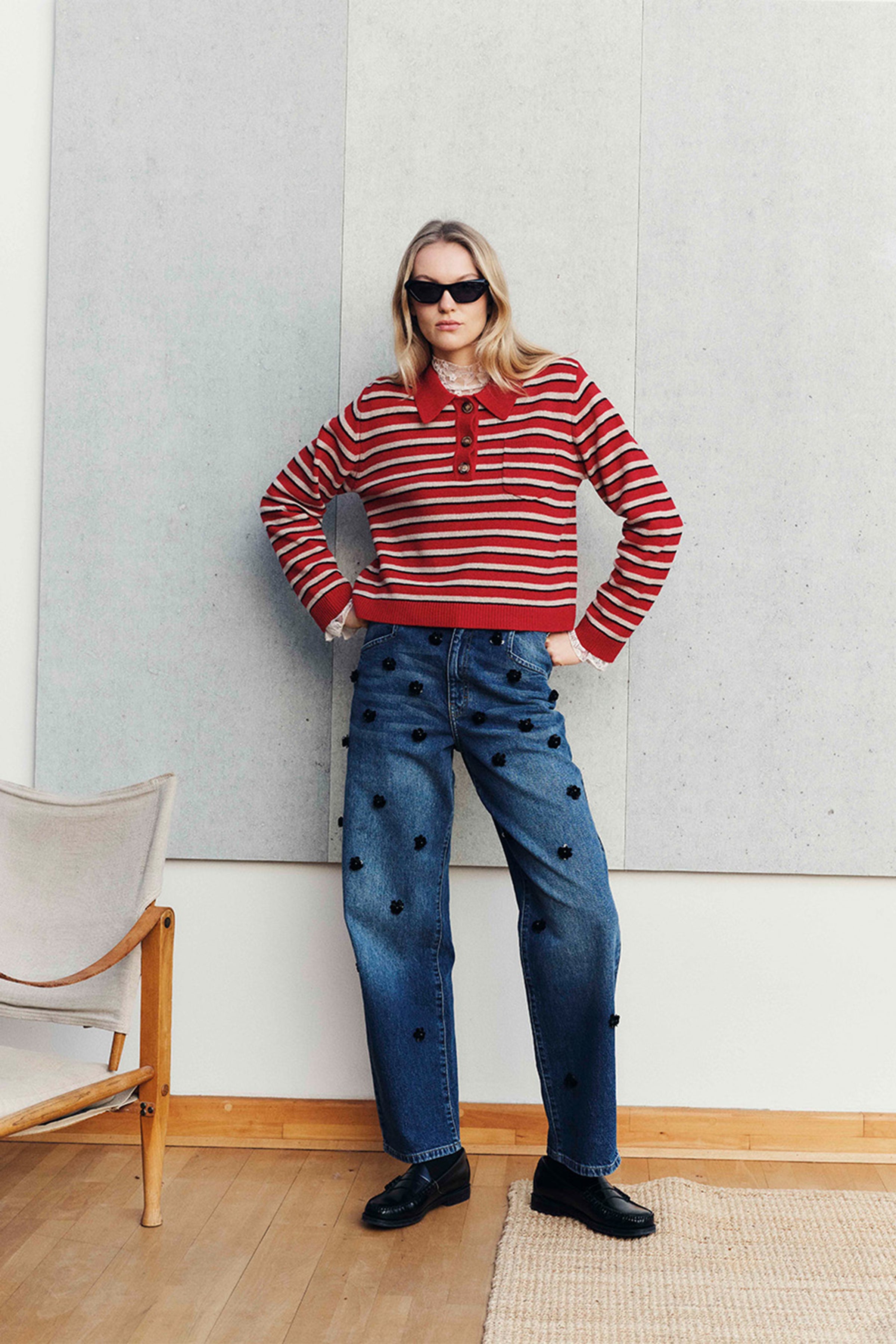Baum Und Pferdgarten Cori Crimson Red Stripe Jumper