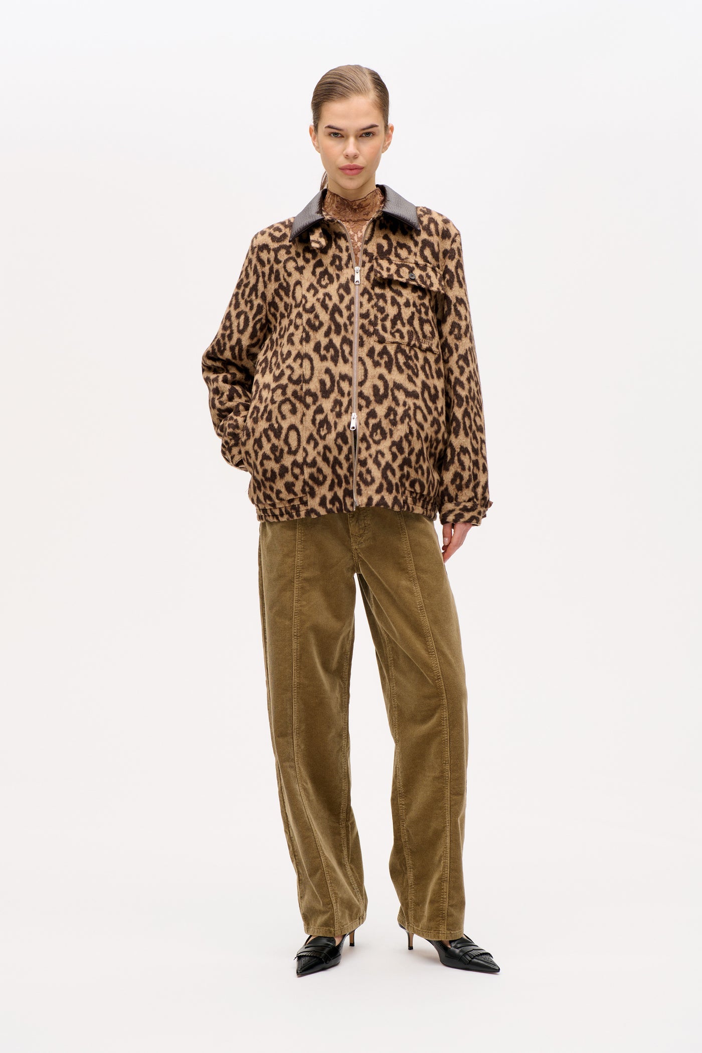 Baum Und Pferdgarten Beline Wool Camel Leopard Coat