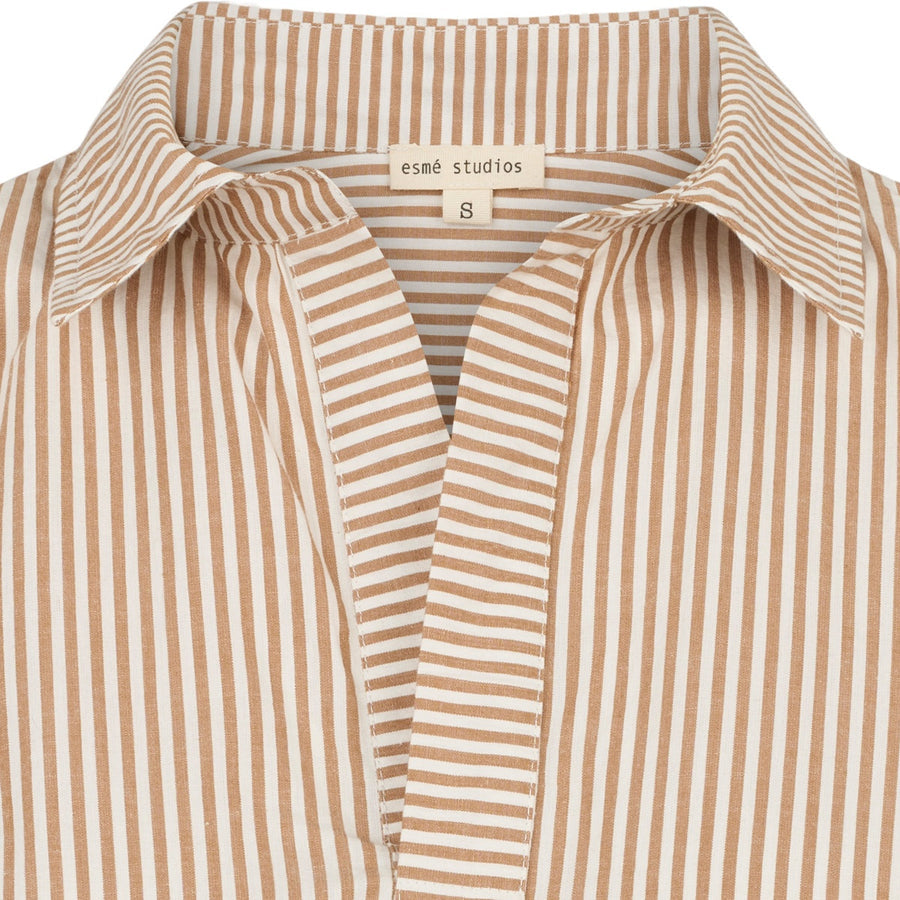 Esmé Studios ESHella Brown Stripe Blouse