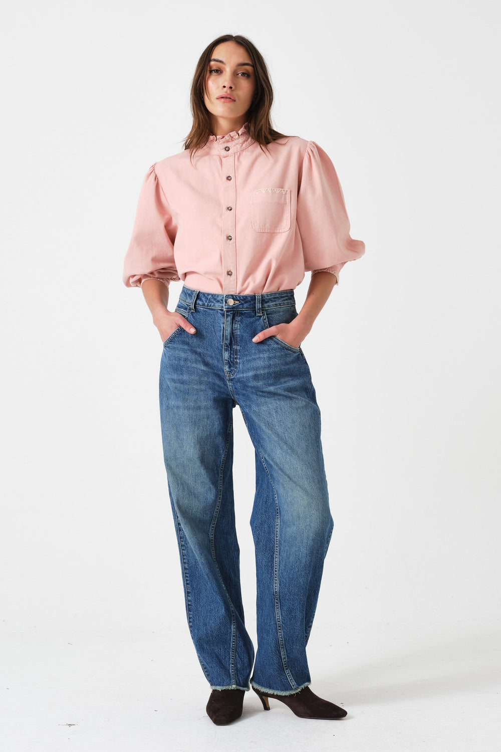Seventy & Mochi Poet Peony Pink Blouse