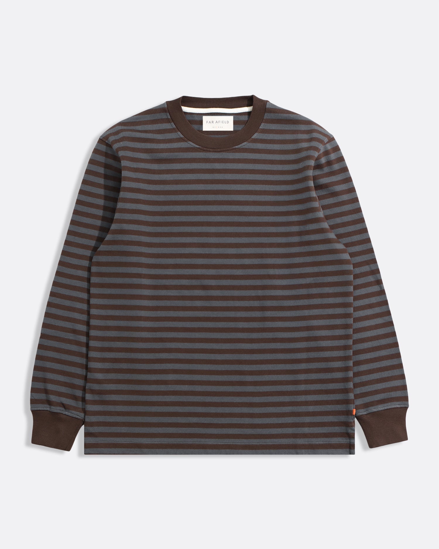 Far Afield Breton Brown Stripe Longsleeve T-shirt