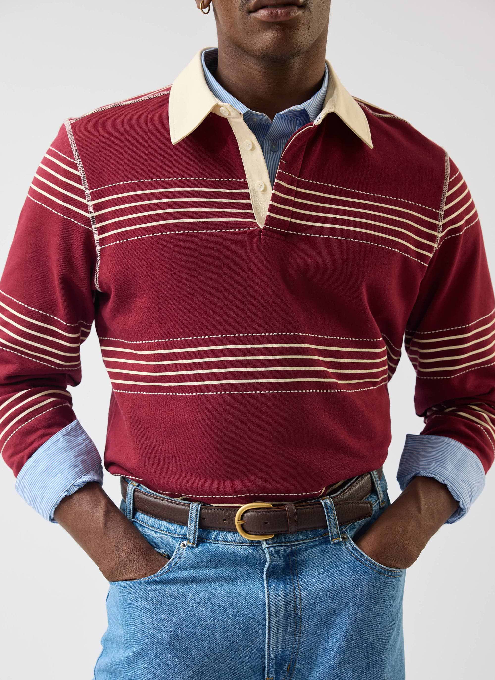 Percival Editor Burgundy Rugby Top