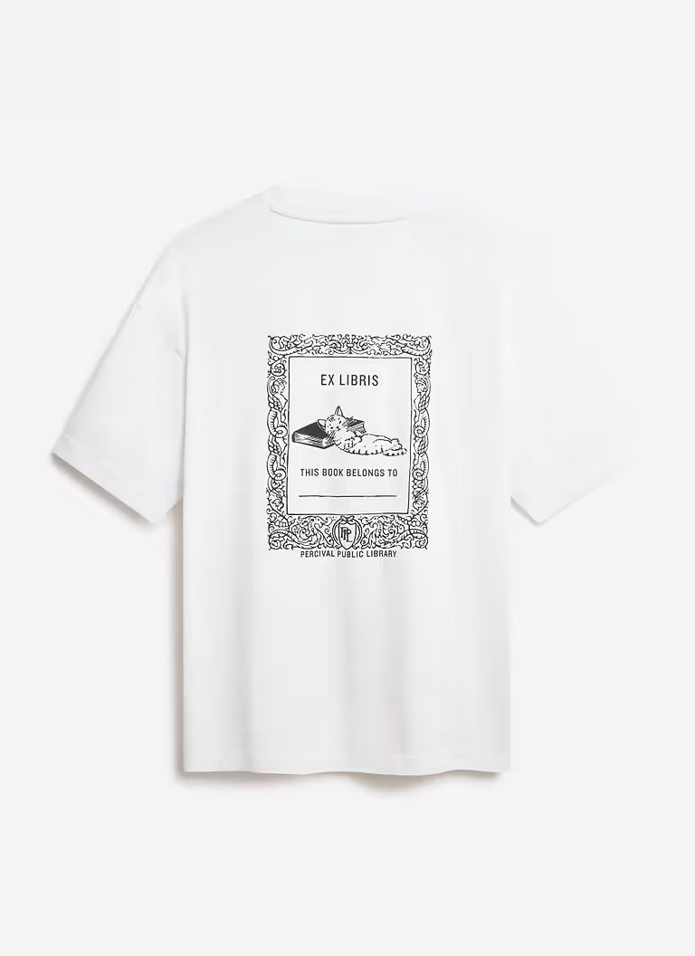 Percival Ex Libris Oversized White T-shirt