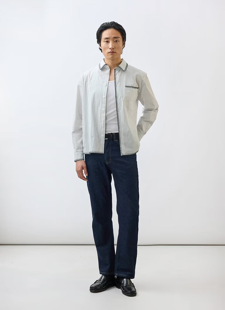 Percival Index Stripe Ecru Shirt