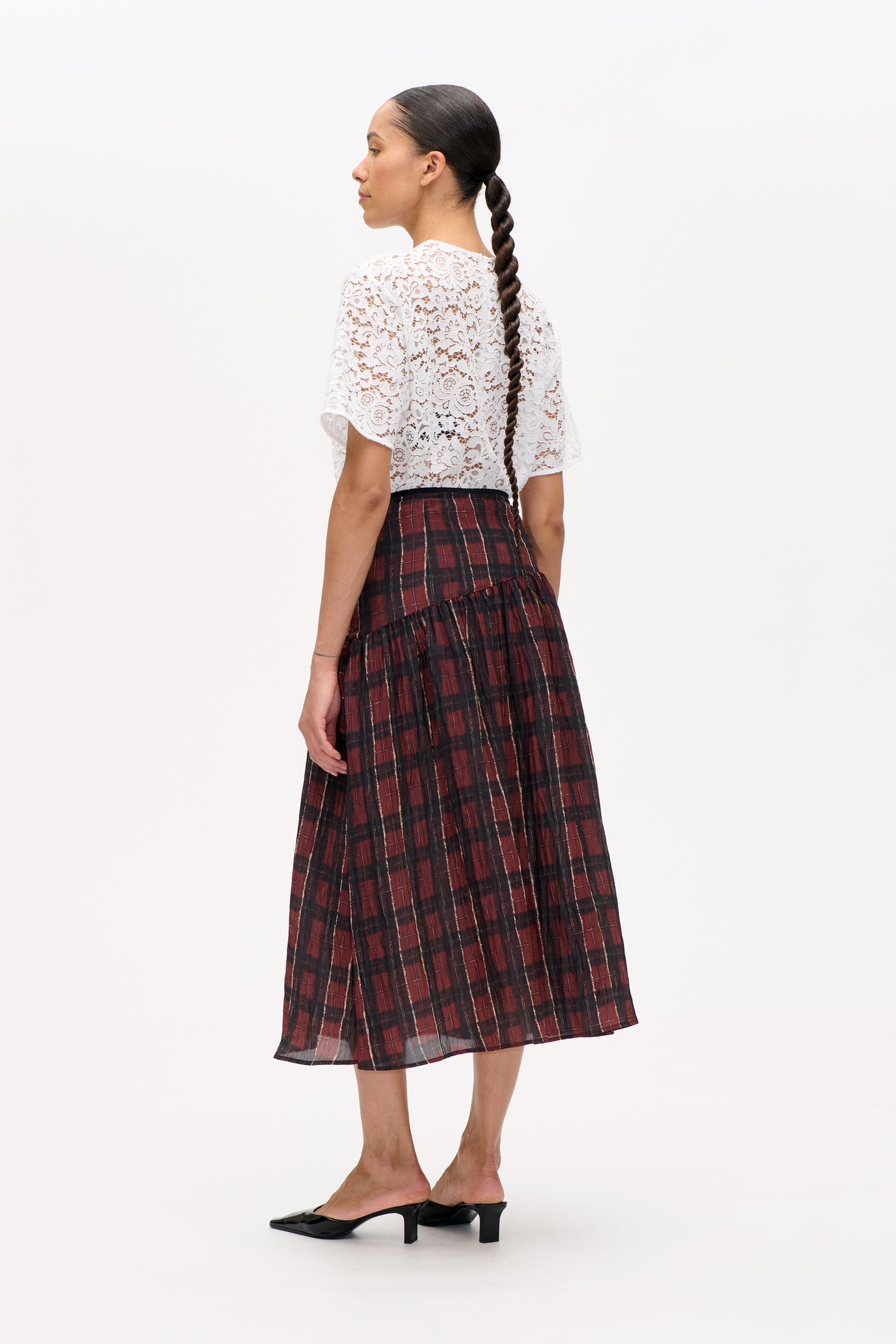Baum Und Pferdgarten Sabela Dark Red Check Skirt