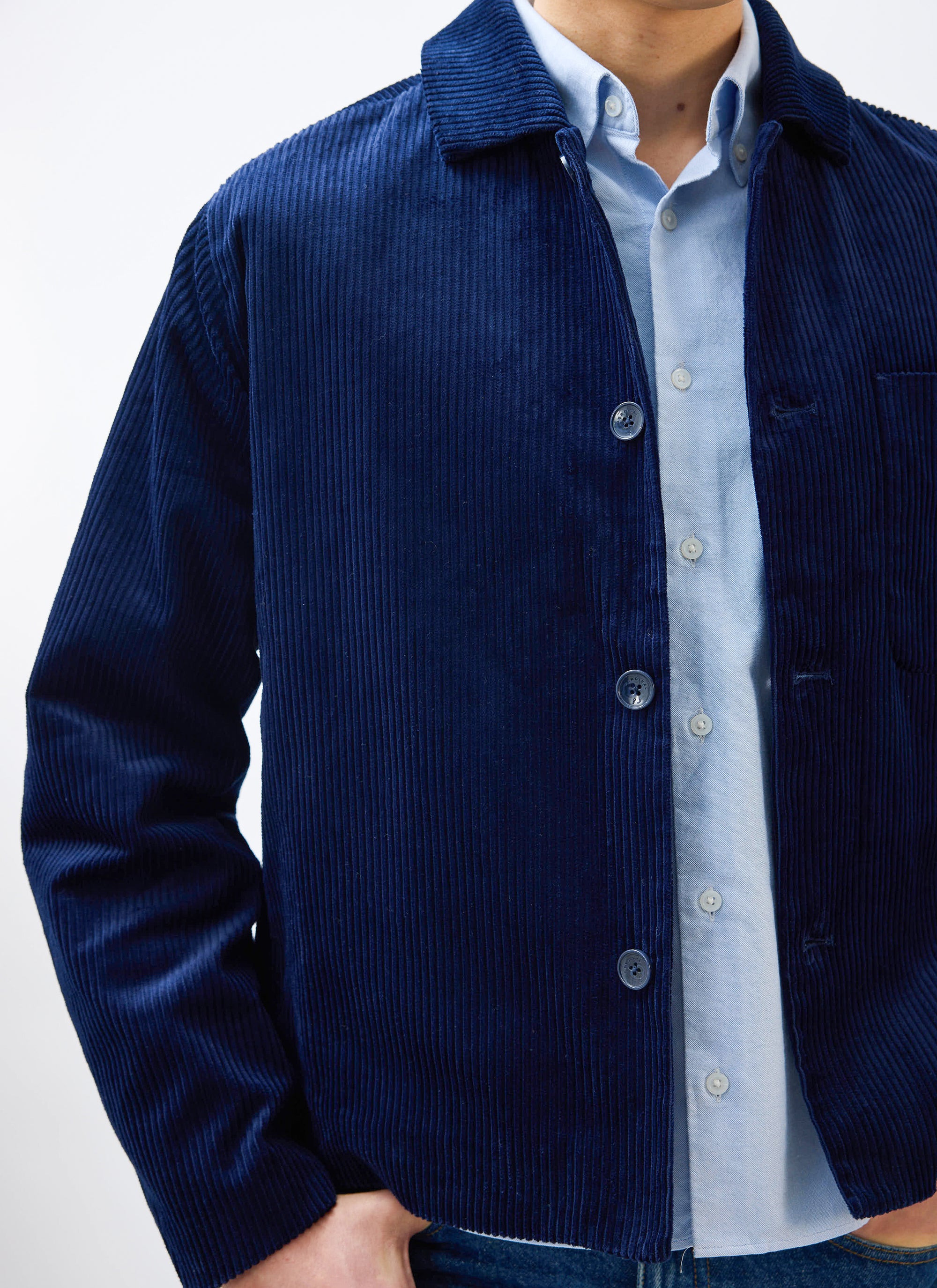 Percival Navy Cord Overshirt