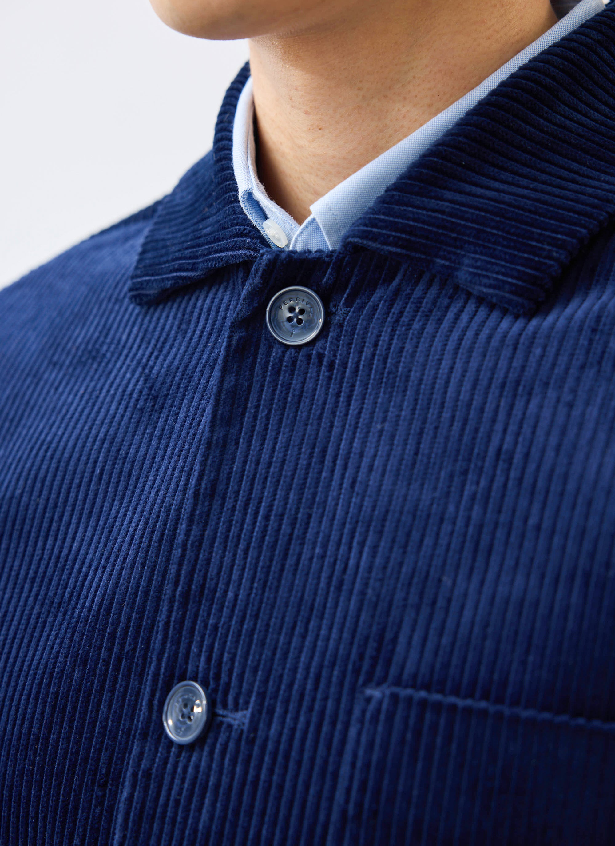 Percival Navy Cord Overshirt