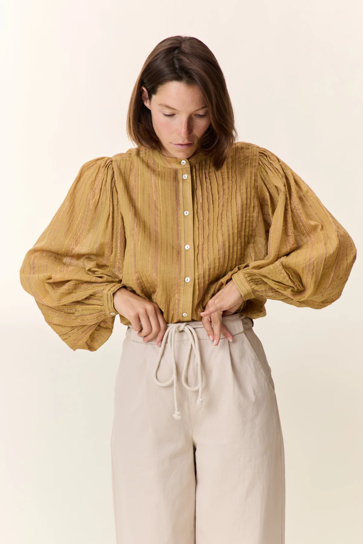 Leon & Harper Charlie Stripe Yellow Blouse