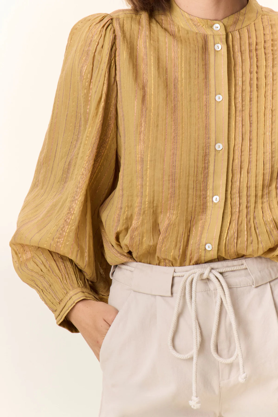 Leon & Harper Charlie Stripe Yellow Blouse