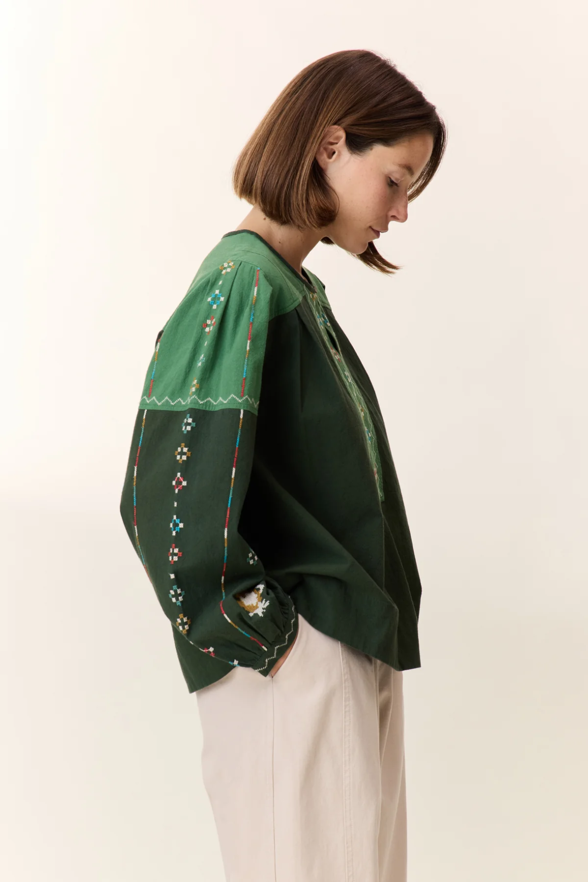 Leon & Harper Chuki Green Blouse