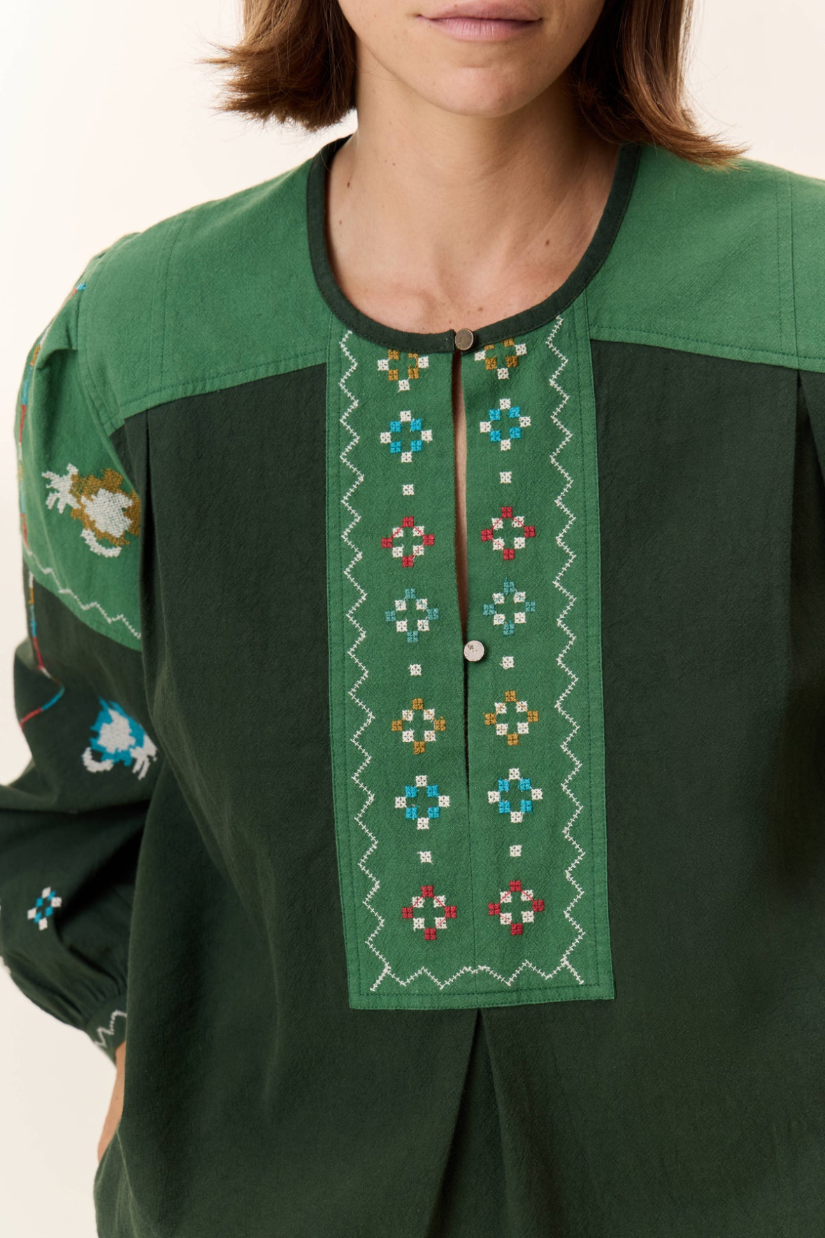 Leon & Harper Chuki Green Blouse