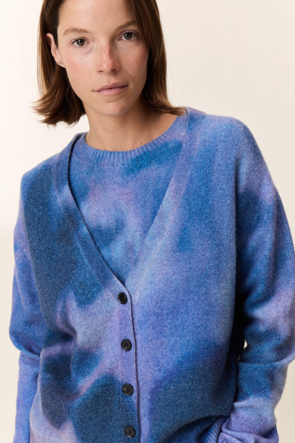 Leon & Harper Ming Plain Blue Cardigan