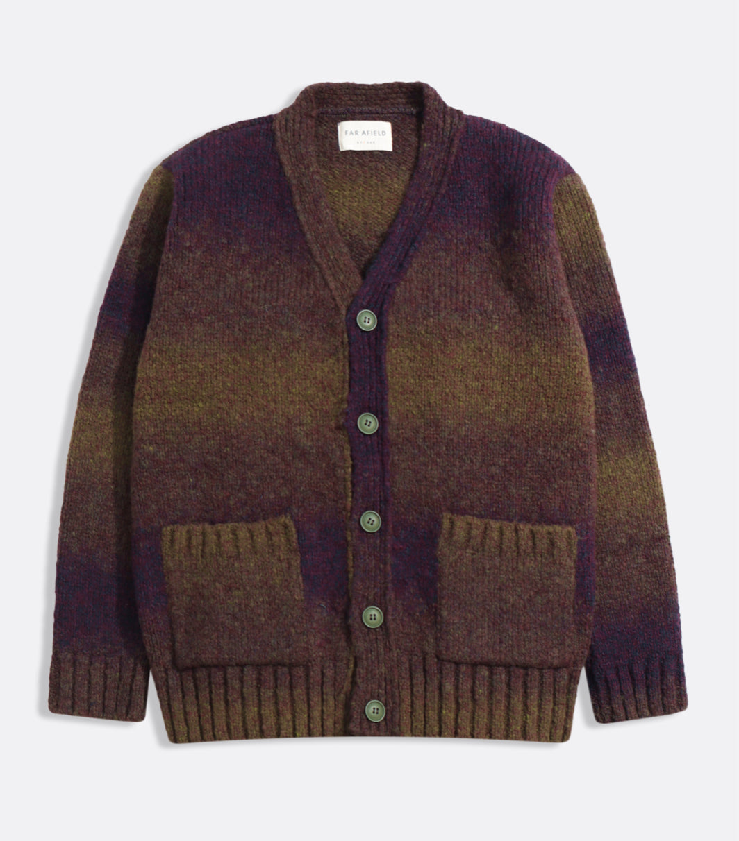 Far Afield Buckley Purple Green Cardigan