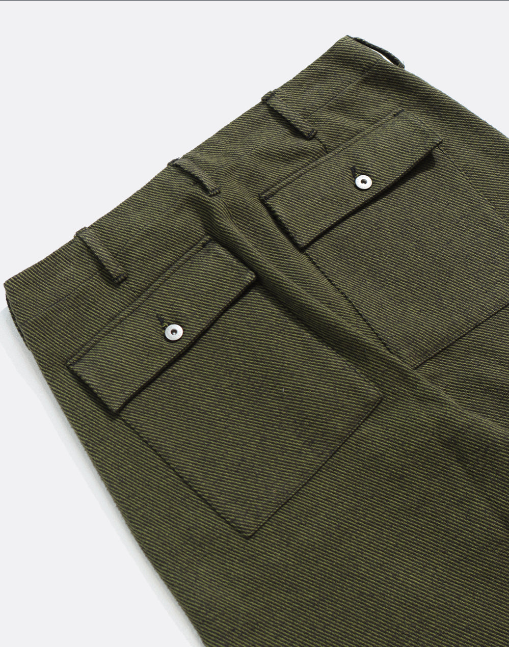 Far Afield Coup Grey Green Cotton Trousers