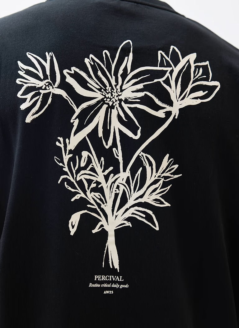 Percival Floral Oversized Black T-shirt