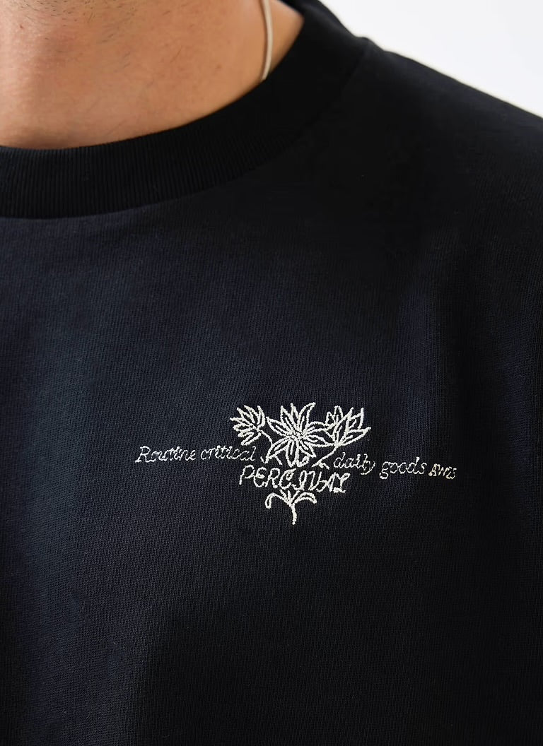 Percival Floral Oversized Black T-shirt