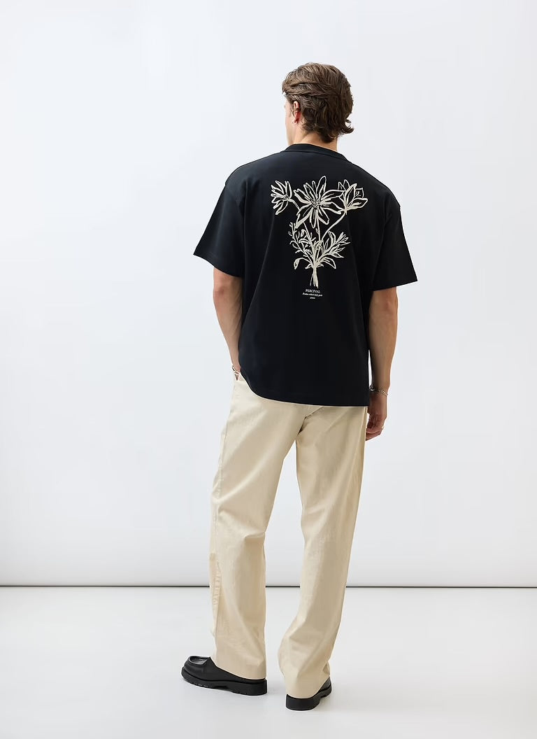 Percival Floral Oversized Black T-shirt