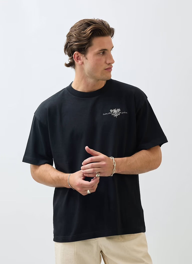 Percival Floral Oversized Black T-shirt