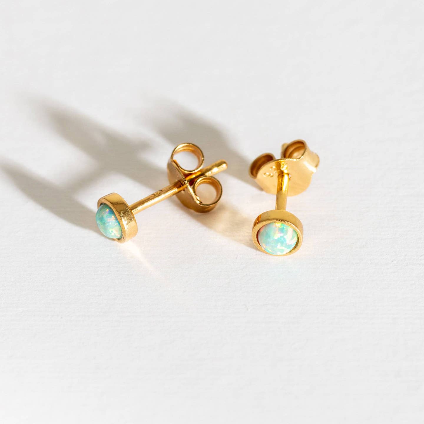 Claire Hill Moon Opal Round Stud Earrings