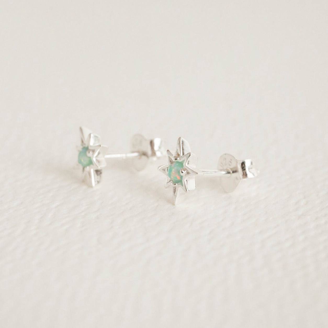 Claire Hill Opal Mini Star Sterling Silver Stud Earrings