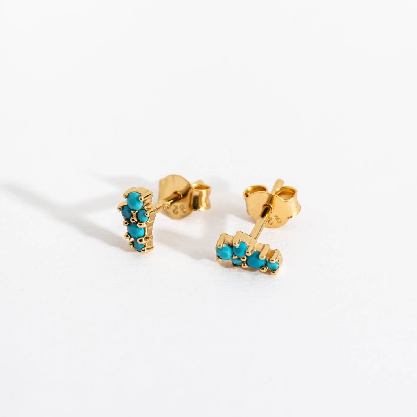 Claire Hill Turquoise & Gold Vermeil Galaxy Cluster Stud Earrings