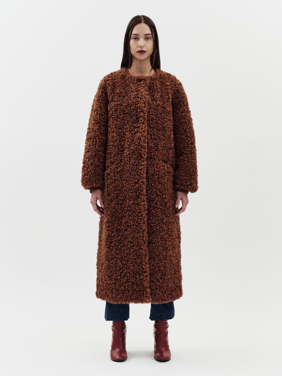 Jakke Arc Brown Faux Borg Coat