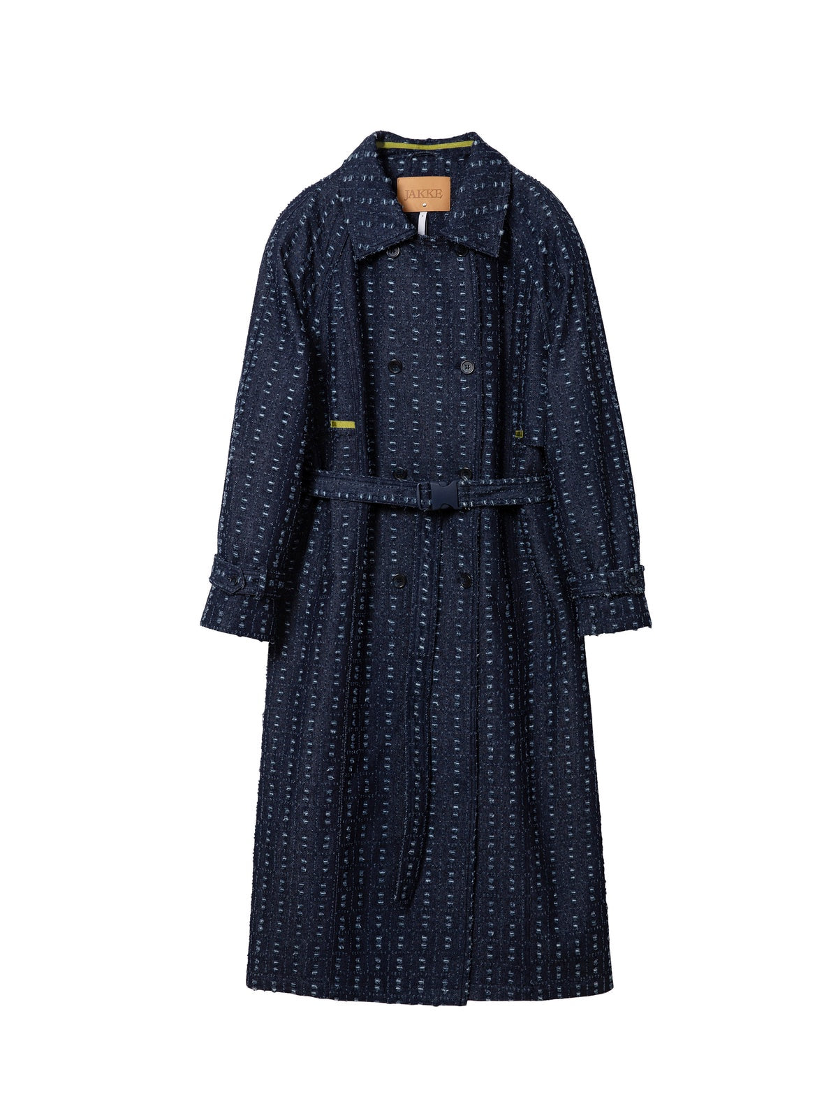 Jakke Milla Distressed Denim Trench Coat