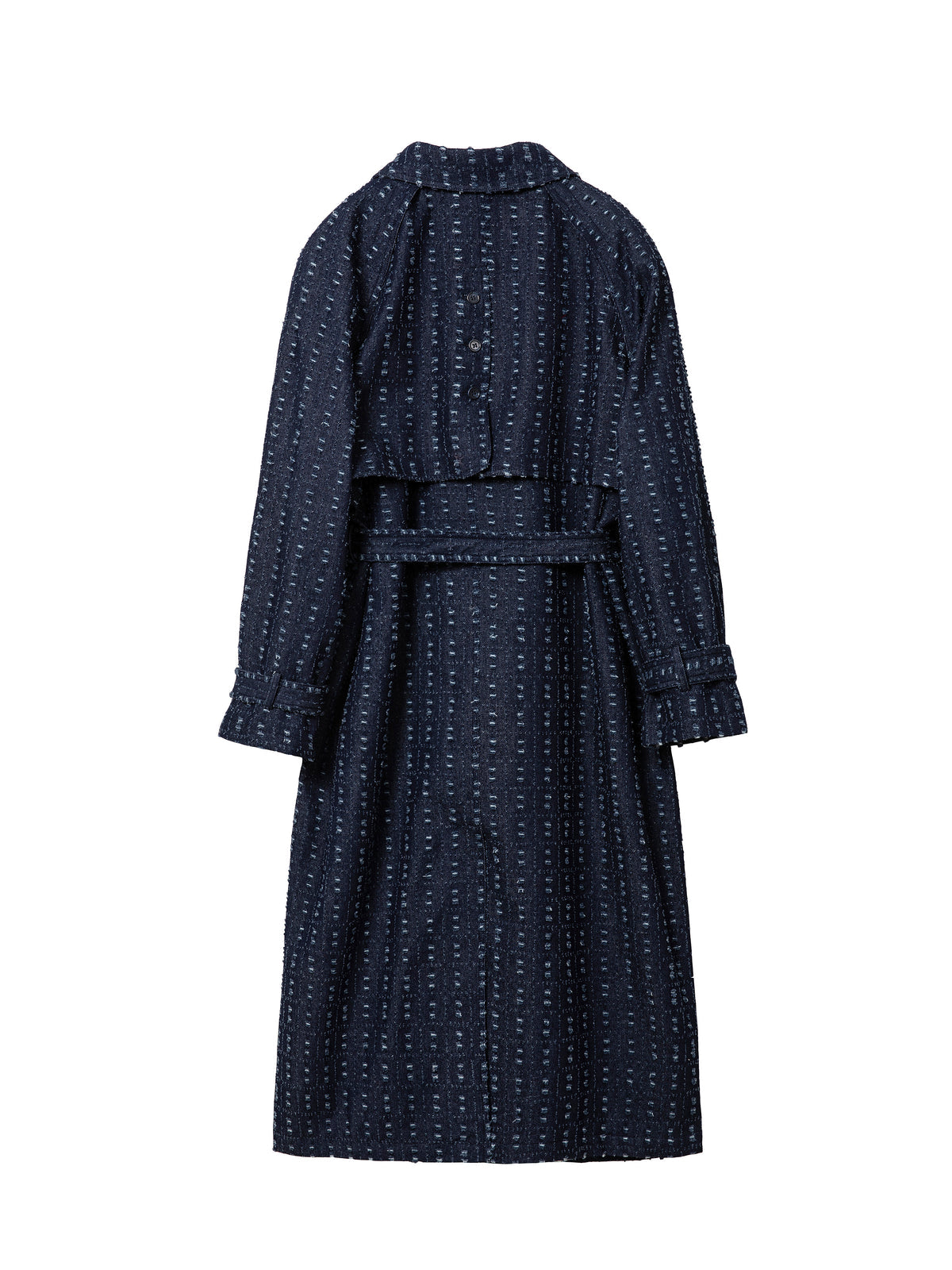 Jakke Milla Distressed Denim Trench Coat