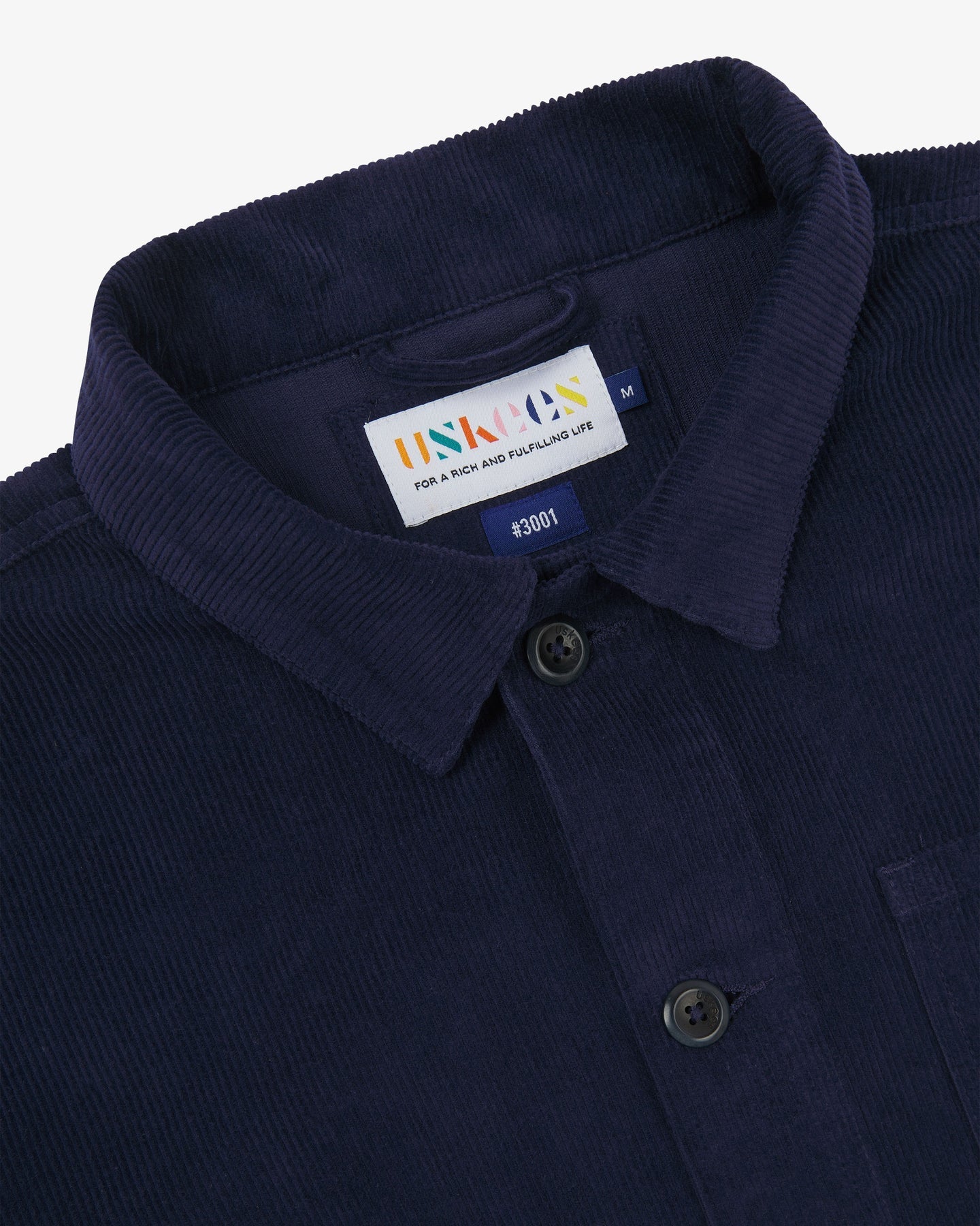 Uskees #3001 Deep Indigo Cord Overshirt