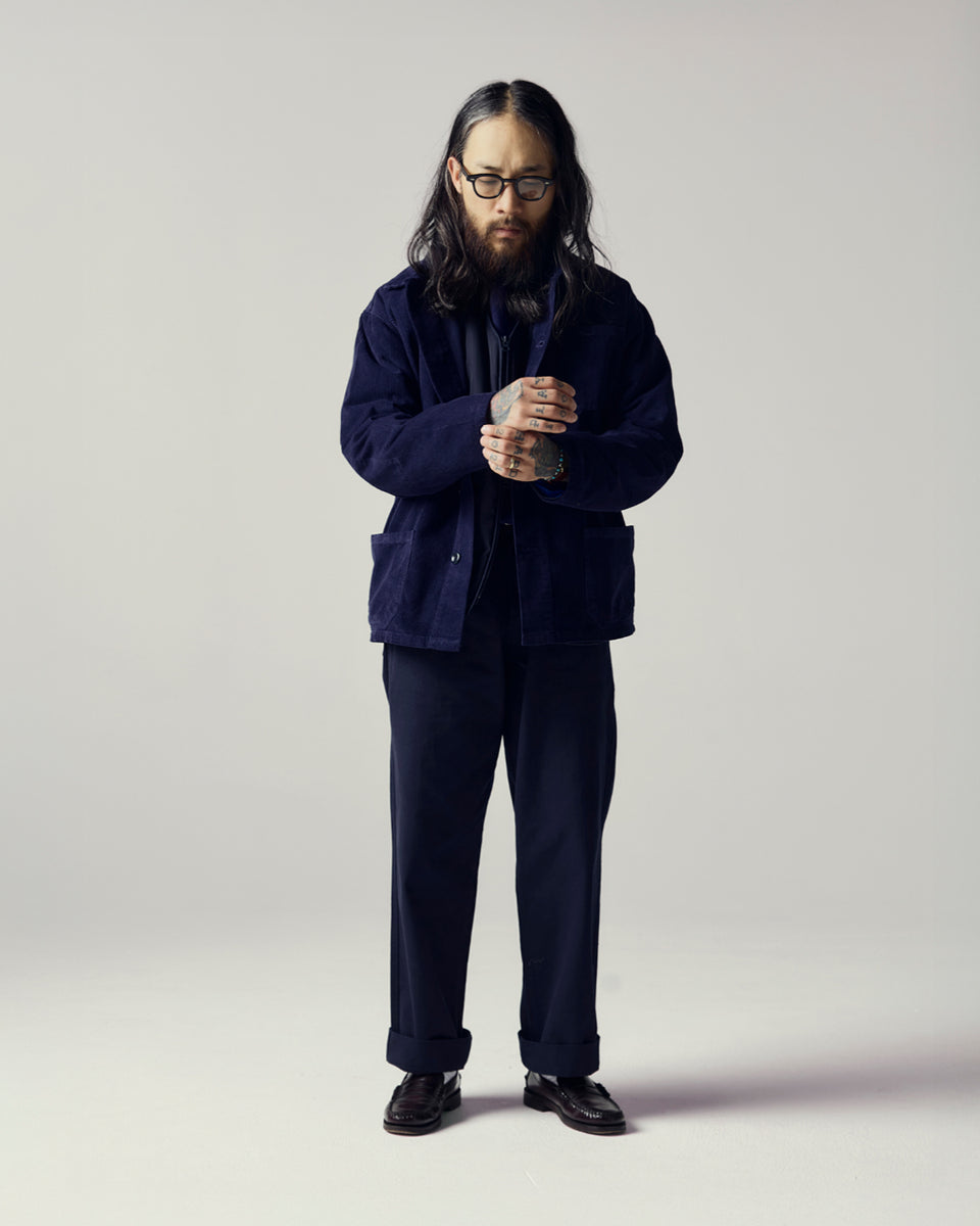 Uskees #3001 Deep Indigo Cord Overshirt