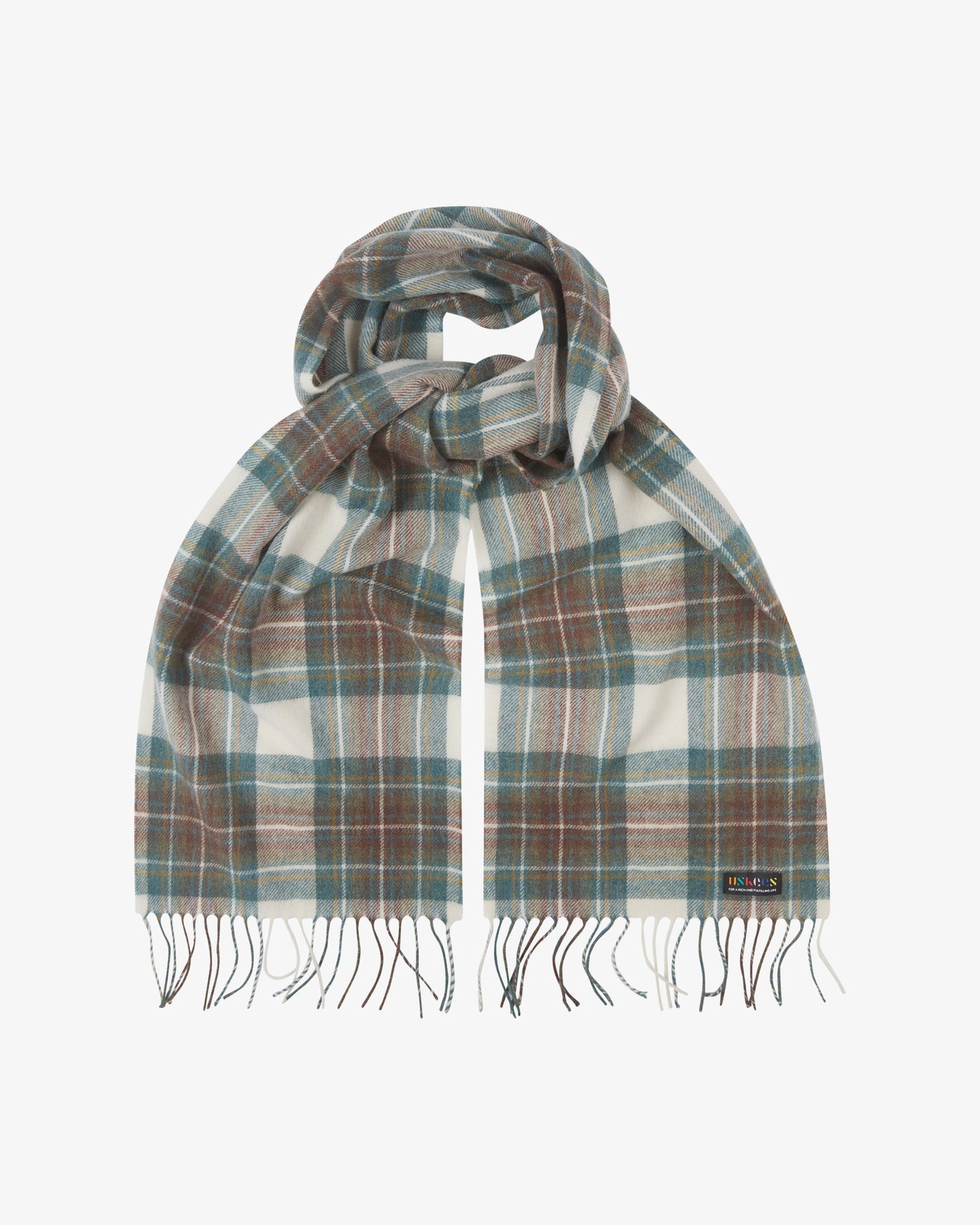Uskees #4013 Tartan Lambswool Green Scarf