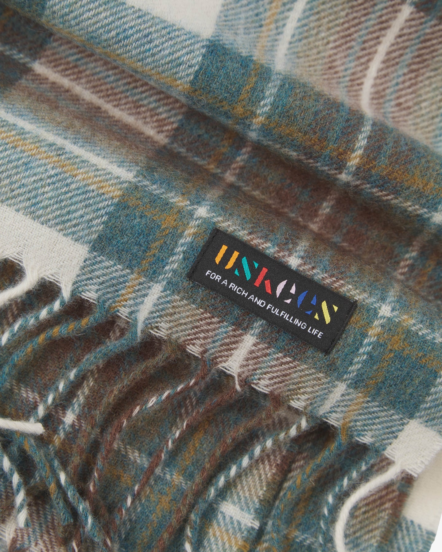 Uskees #4013 Tartan Lambswool Green Scarf
