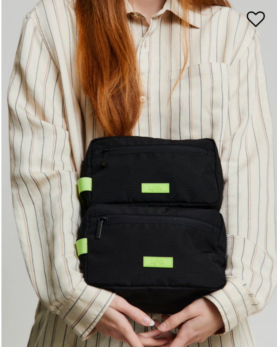 Lefrik Kei Double Black Lime Ripstop Washbag