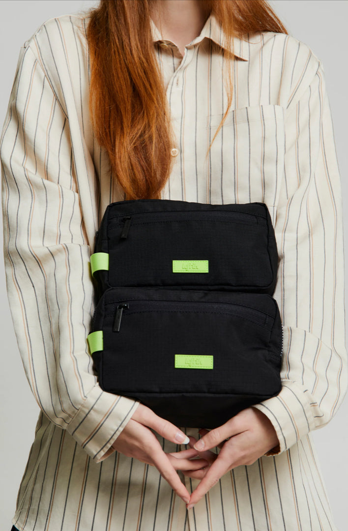 Lefrik Lithe Black Lime Ripstop Washbag