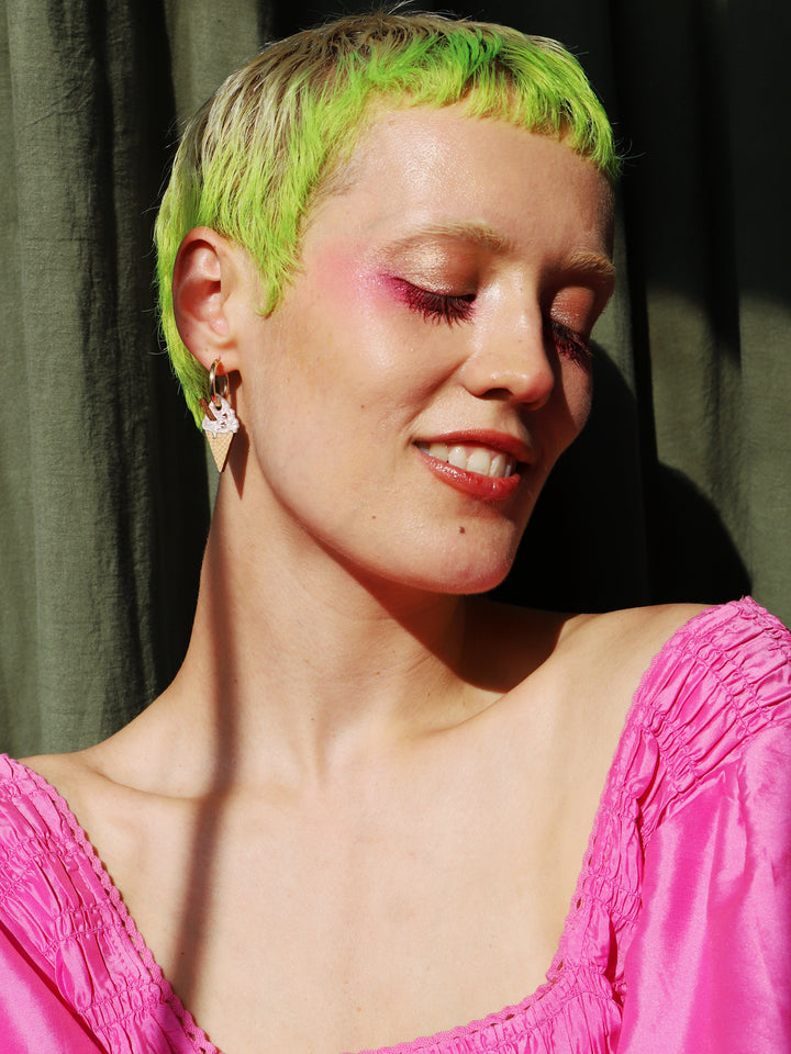 Wolf & Moon Beach Cone Hoop Earrings