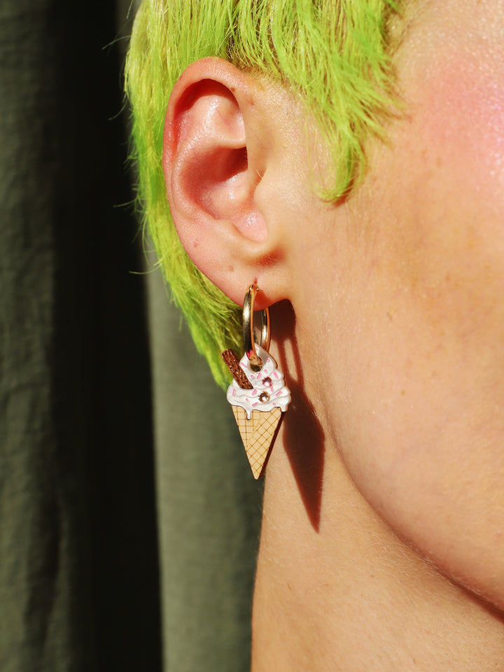 Wolf & Moon Beach Cone Hoop Earrings