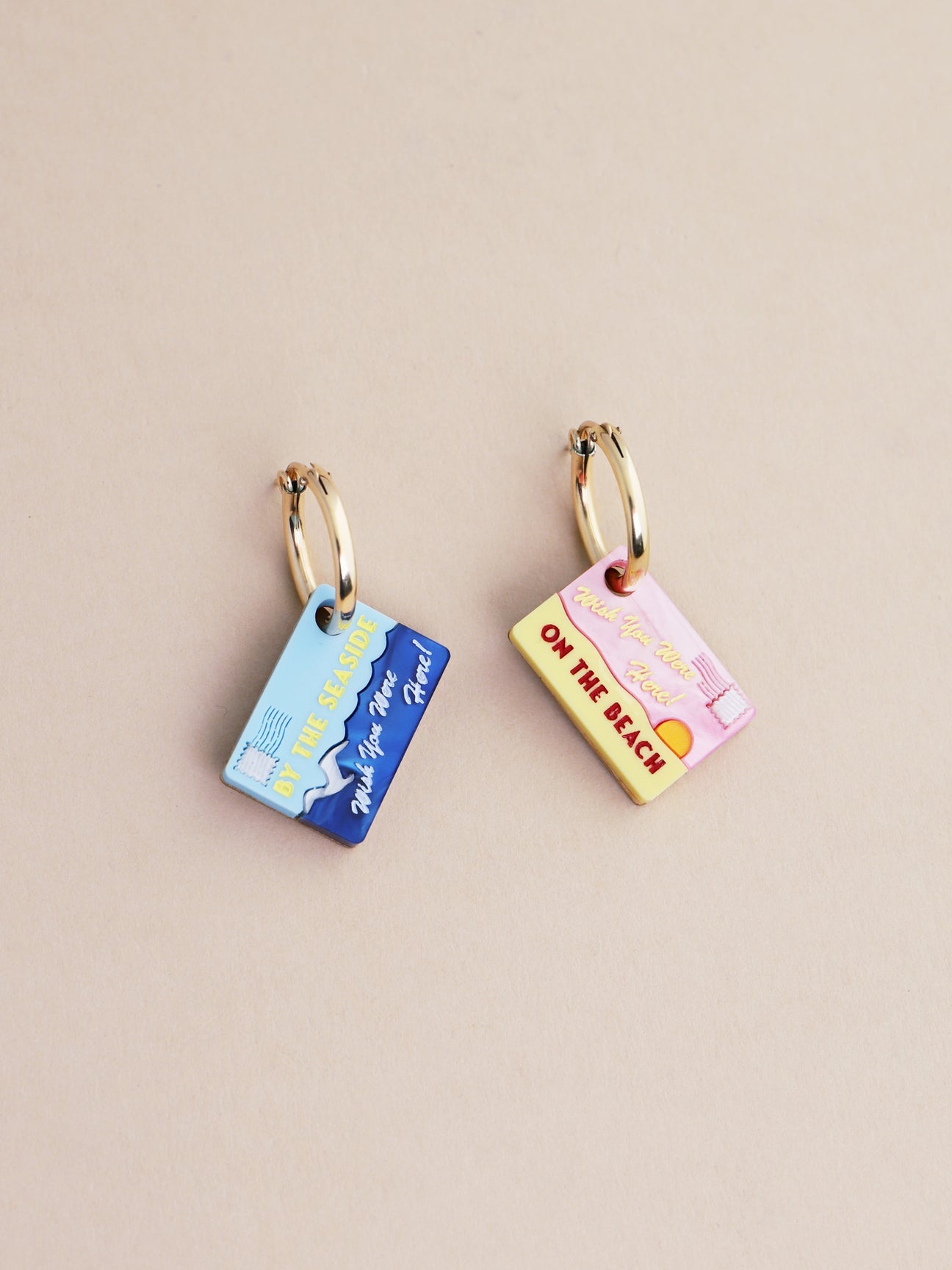 Wolf & Moon Postcard Hoop Earrings