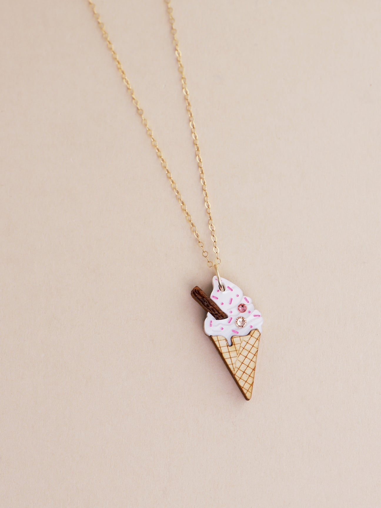Wolf & Moon Ice Cream Cone Necklace