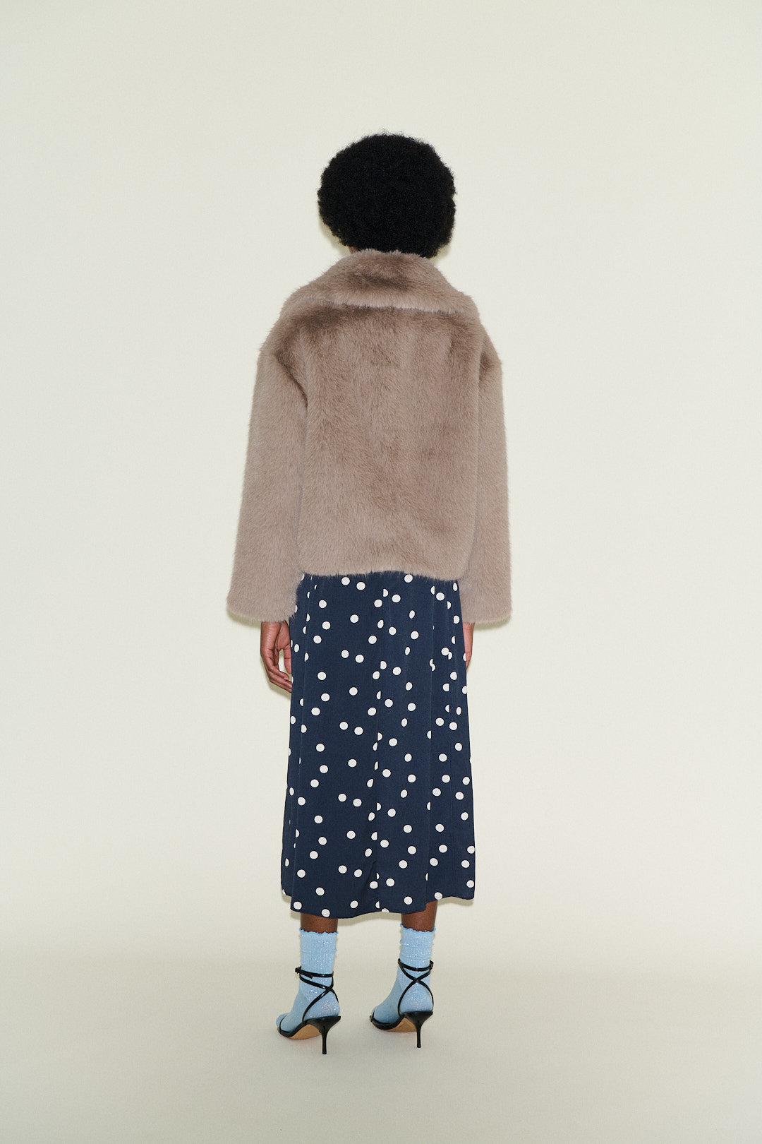 Samdi Jude Light Taupe Faux Fur Coat