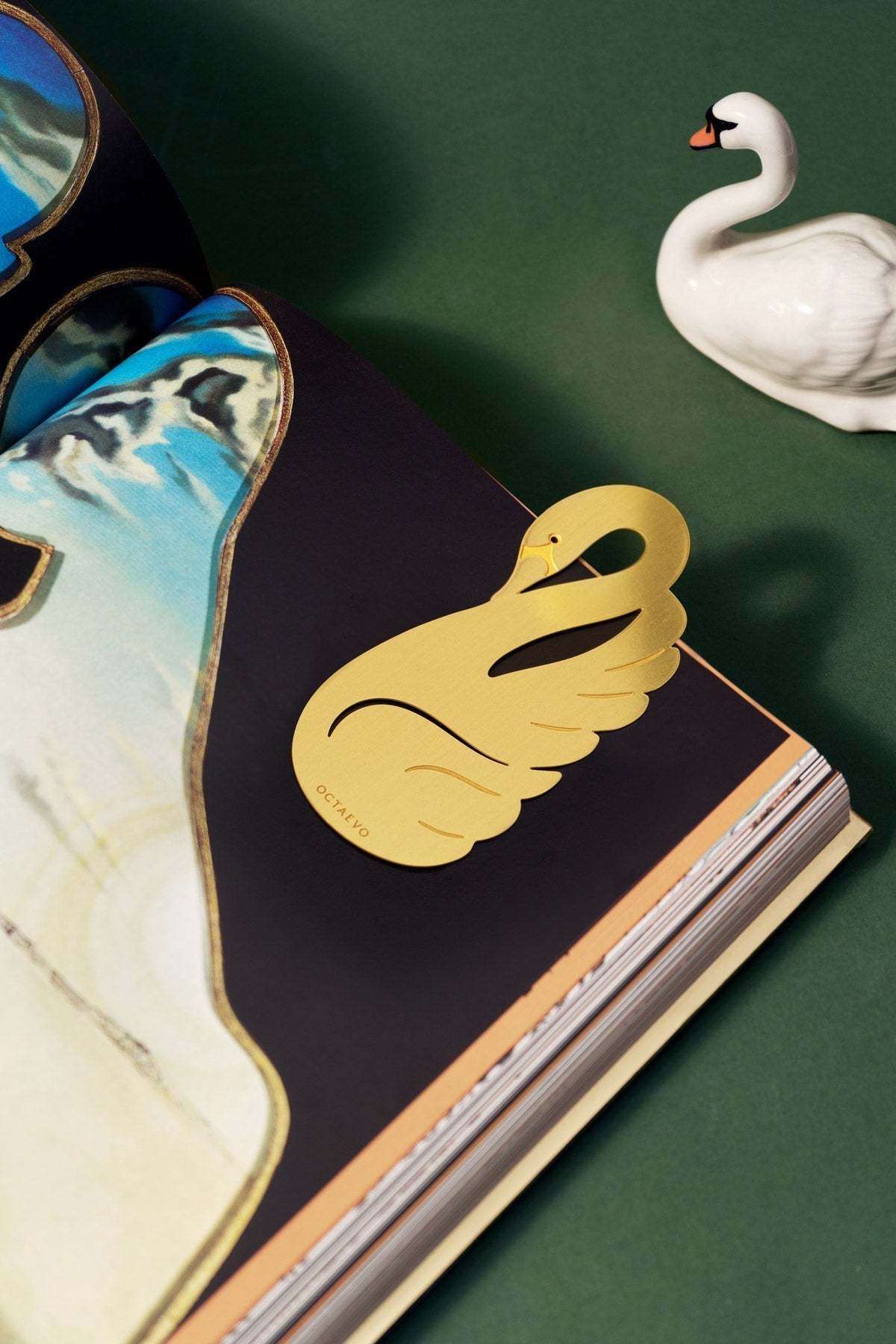 Octaevo Brass Swan Bookmark