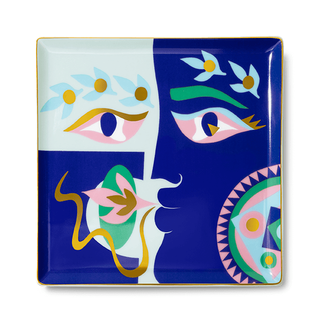 Octaevo Claire Johnson Blue Ceramic Catchall Tray