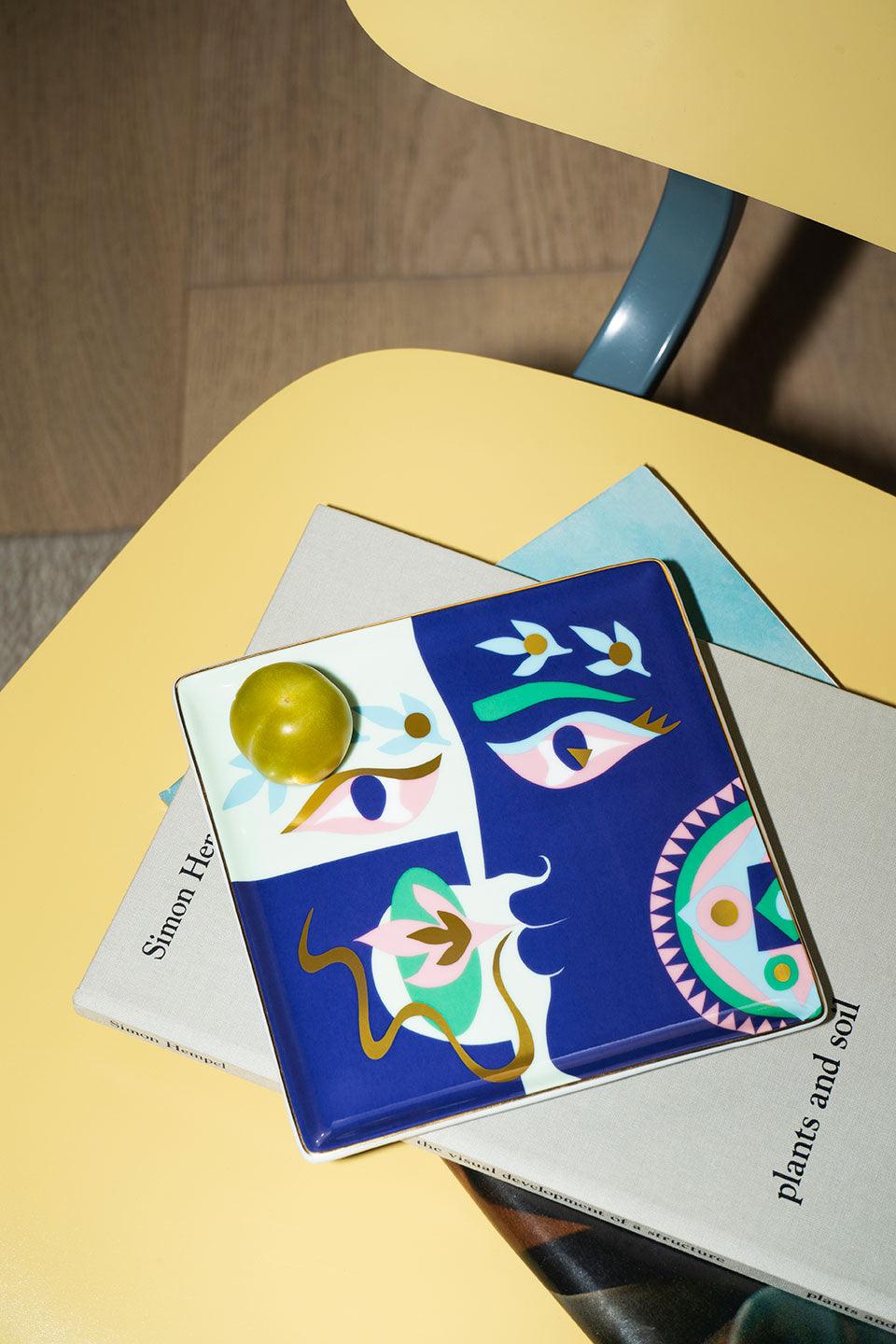 Octaevo Claire Johnson Blue Ceramic Catchall Tray