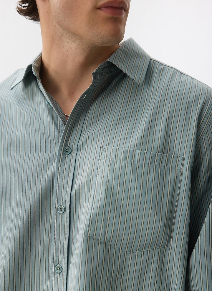 Percival Clancy Blue Stripe Shirt