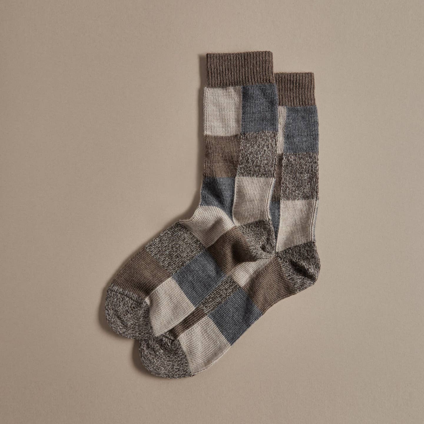 Rove Knitwear Earth Patchwork Merino Socks