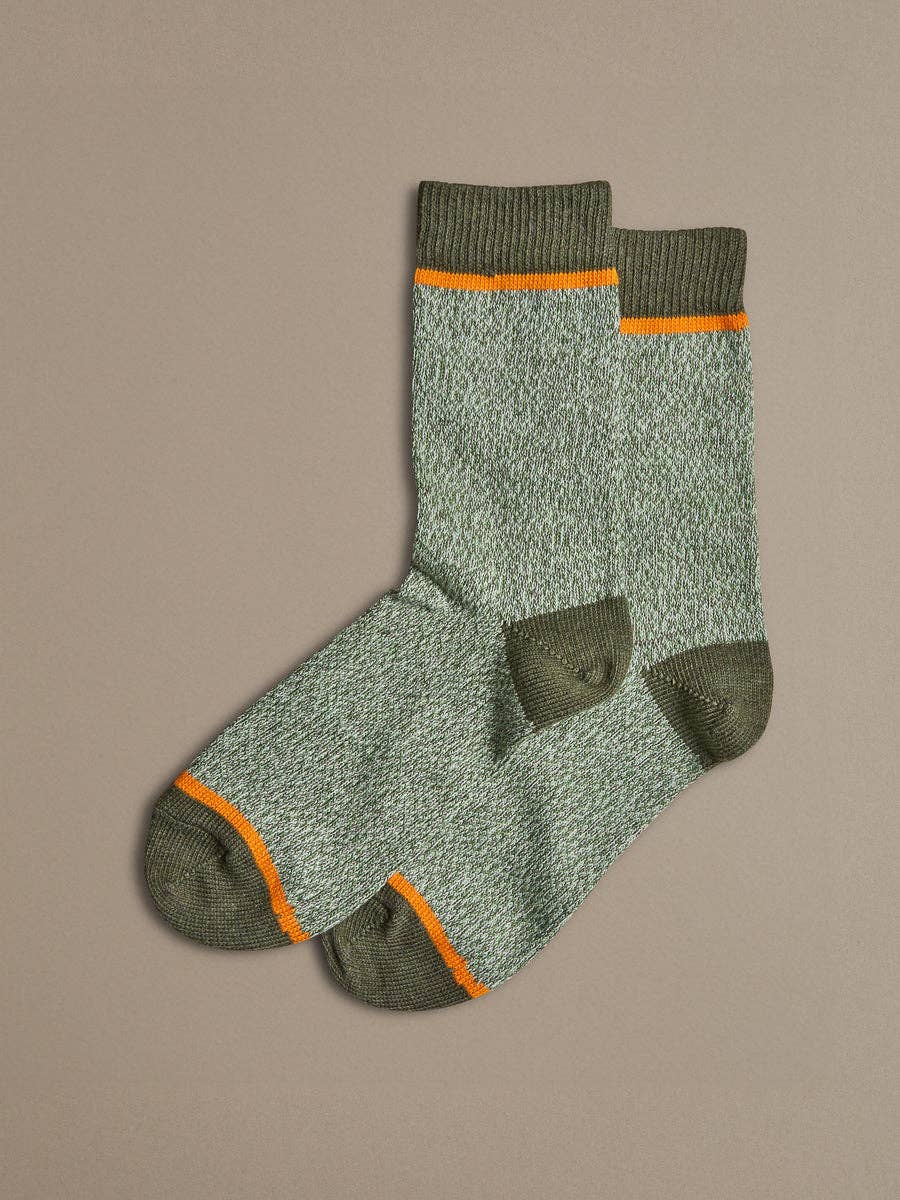 Rove Knitwear Green Marl Merino Socks