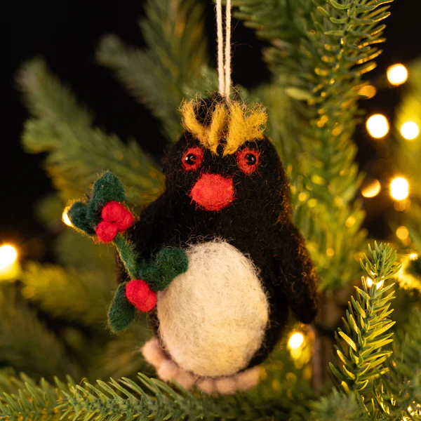 Amica Felt Rock Hopper Penguin Christmas Decoration