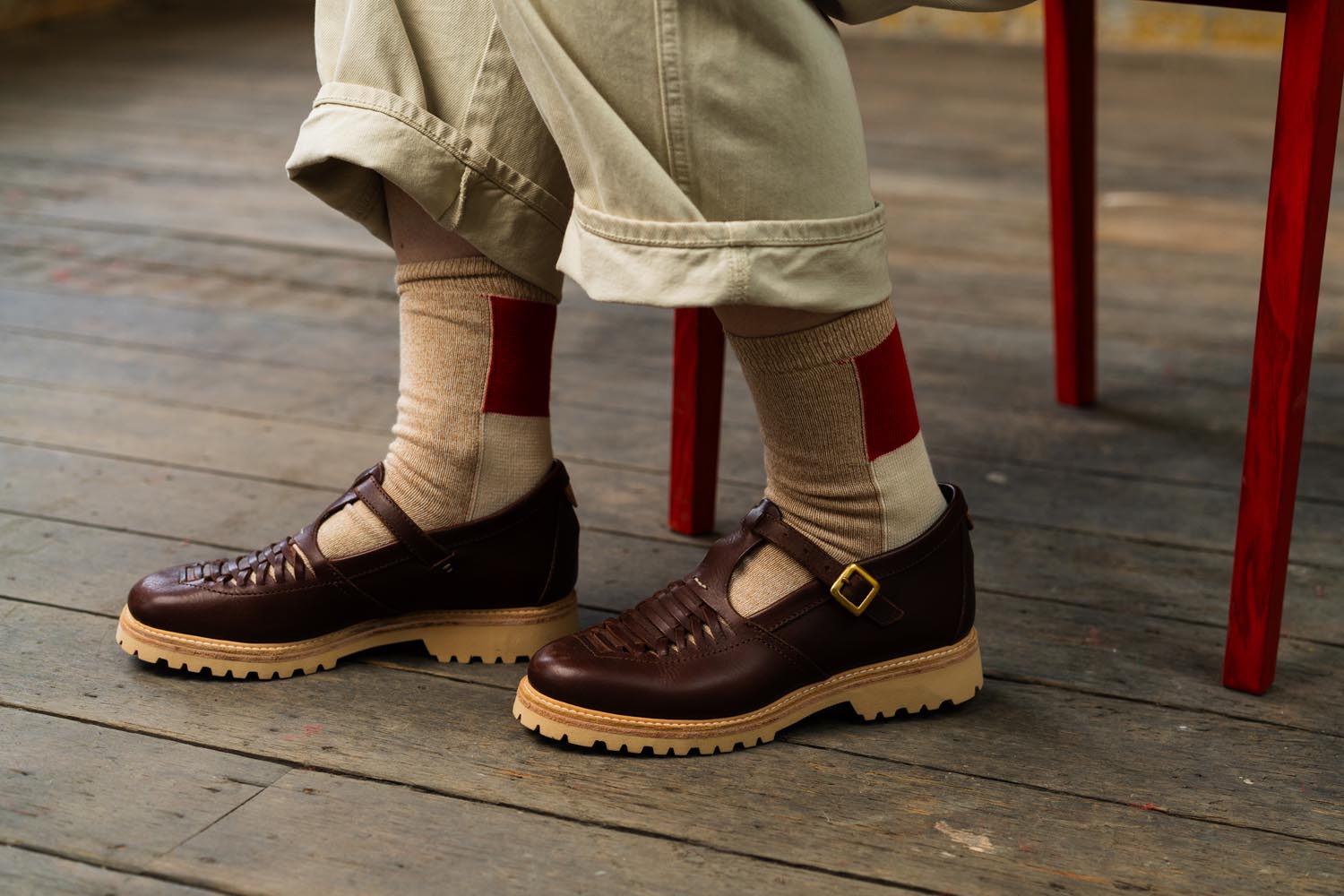 Rove Knitwear Abstract Red Cotton Socks