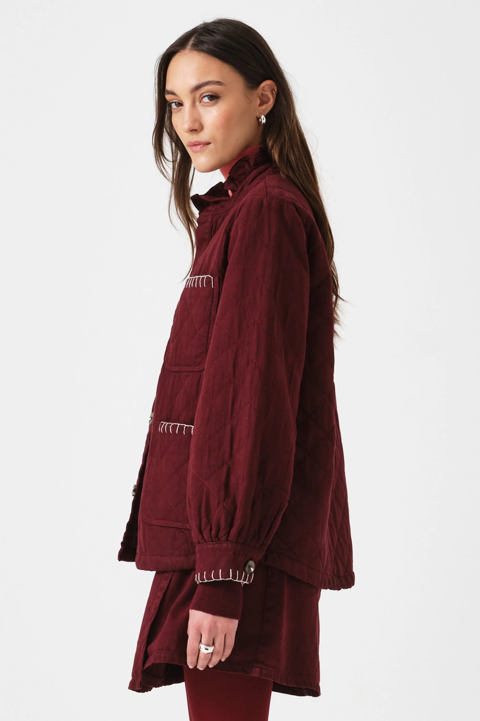 Seventy & Mochi Quilted Pablo Mulberry Jacket