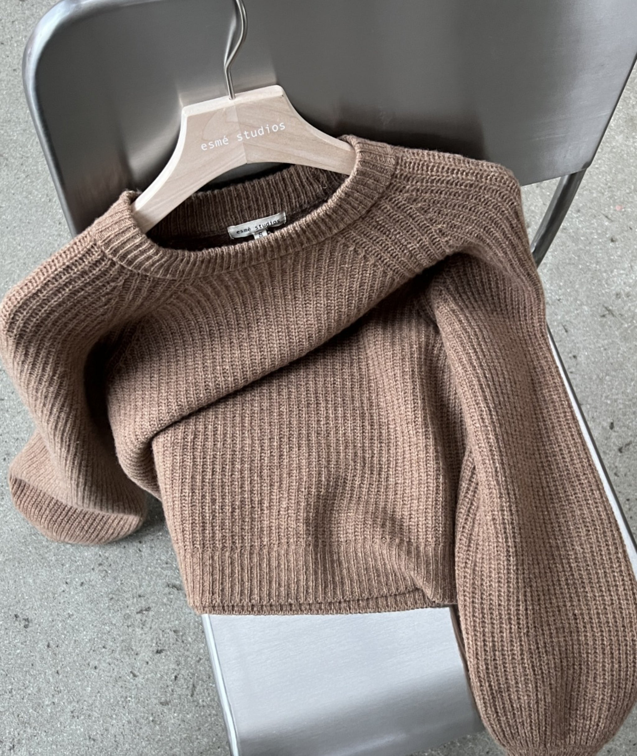 Esmé Studios ESJutta Brown Knit Jumper